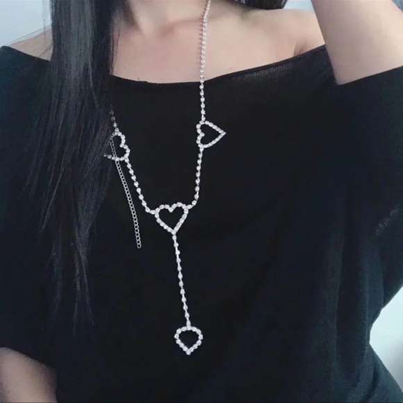 Silver/Rhinestone Love Me Waist Chain/Belly Chain - Picture 4 of 4